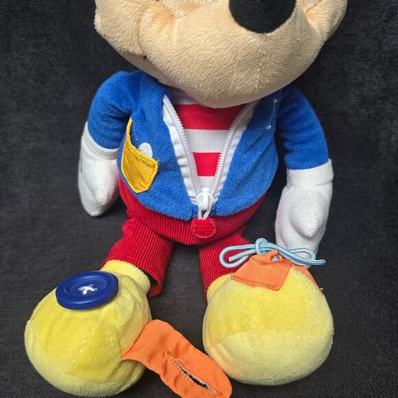 Disney Baby Mickey Mouse Learn To Dress Sensory Plush Zip Button Tie Stuffed Toy - Picture 3 of 10